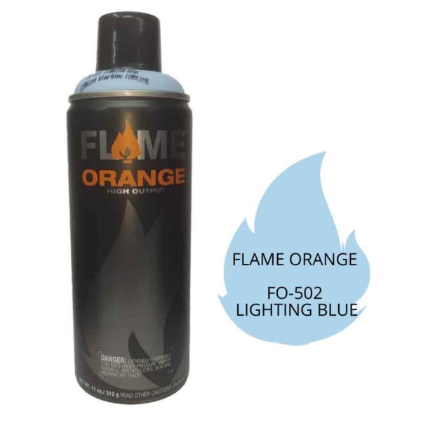 Flame Orange Acrylic Spray Paint 400ml Lighting Blue FO-502