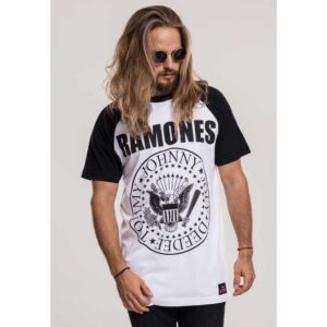 T-Shirt Merchcode Ramones Circle Raglan Tee White