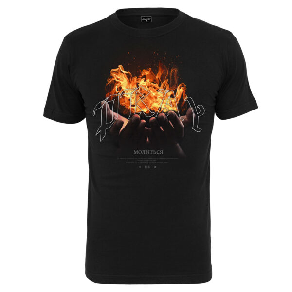 T-Shirt Mister Tee Pray On Fire Tee Black