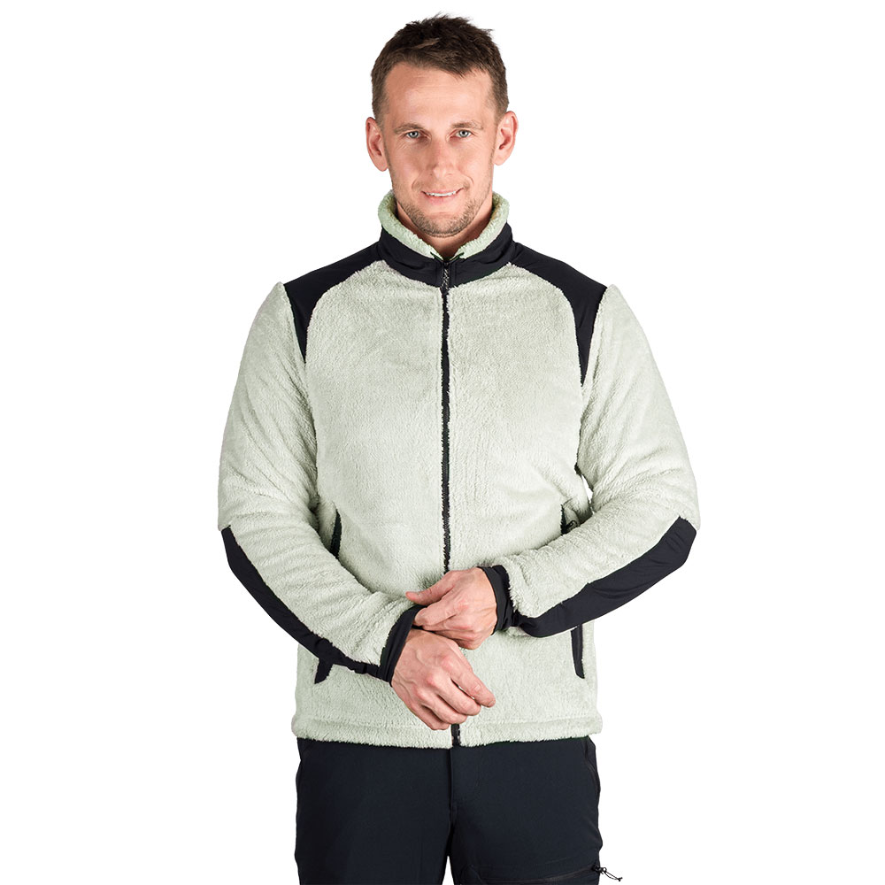 Men's Sherpa Fleece Sweater Northfinder Mikolaj LightGreenBlack