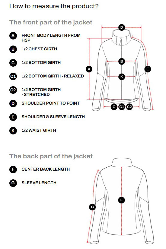 Μπουφάν γυναικείο NorthFinder women's outdoor insulated 2L jacket Mindi sizechart