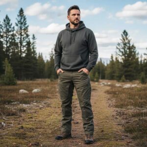 Παντελόνι ανδρικό NorthFinder men’s cotton travel pocket pants Lucjan Tarmac