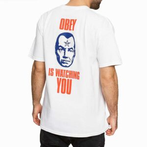 T-Shirt Obey Is Watching You White