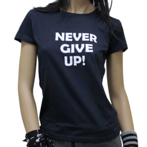 T-Shirt woman Never Give Up DarkBlue
