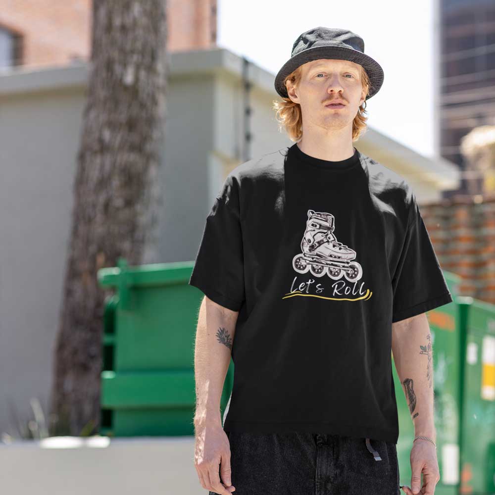 T-shirt Let's Roll Black