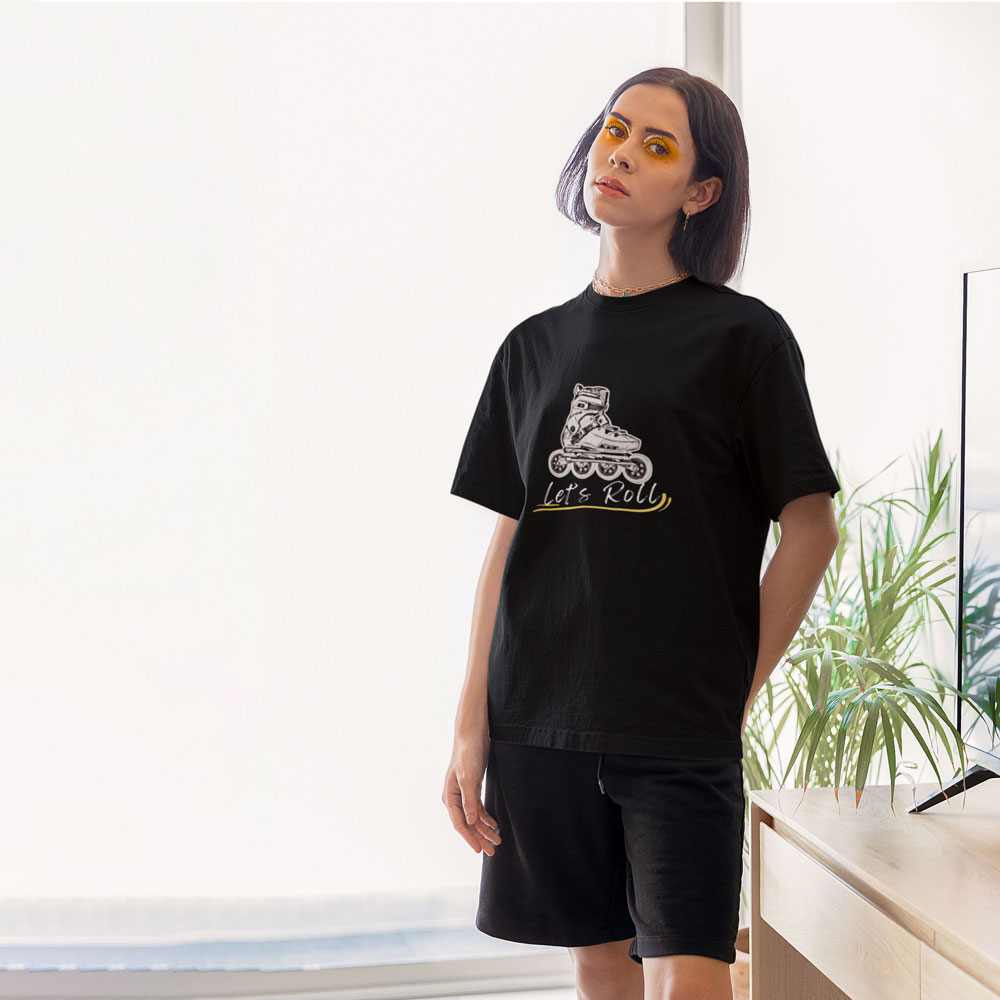 T-shirt Let's Roll Black