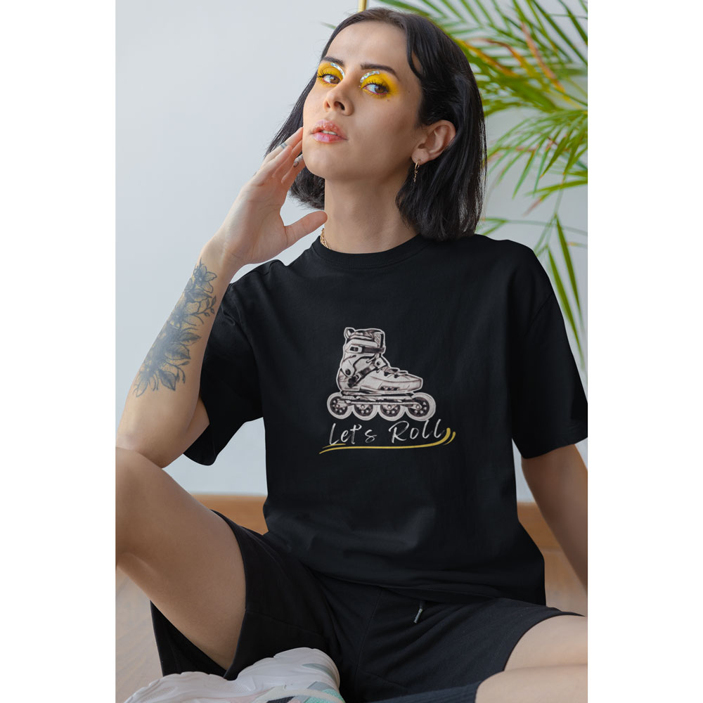 T-shirt Let's Roll Black