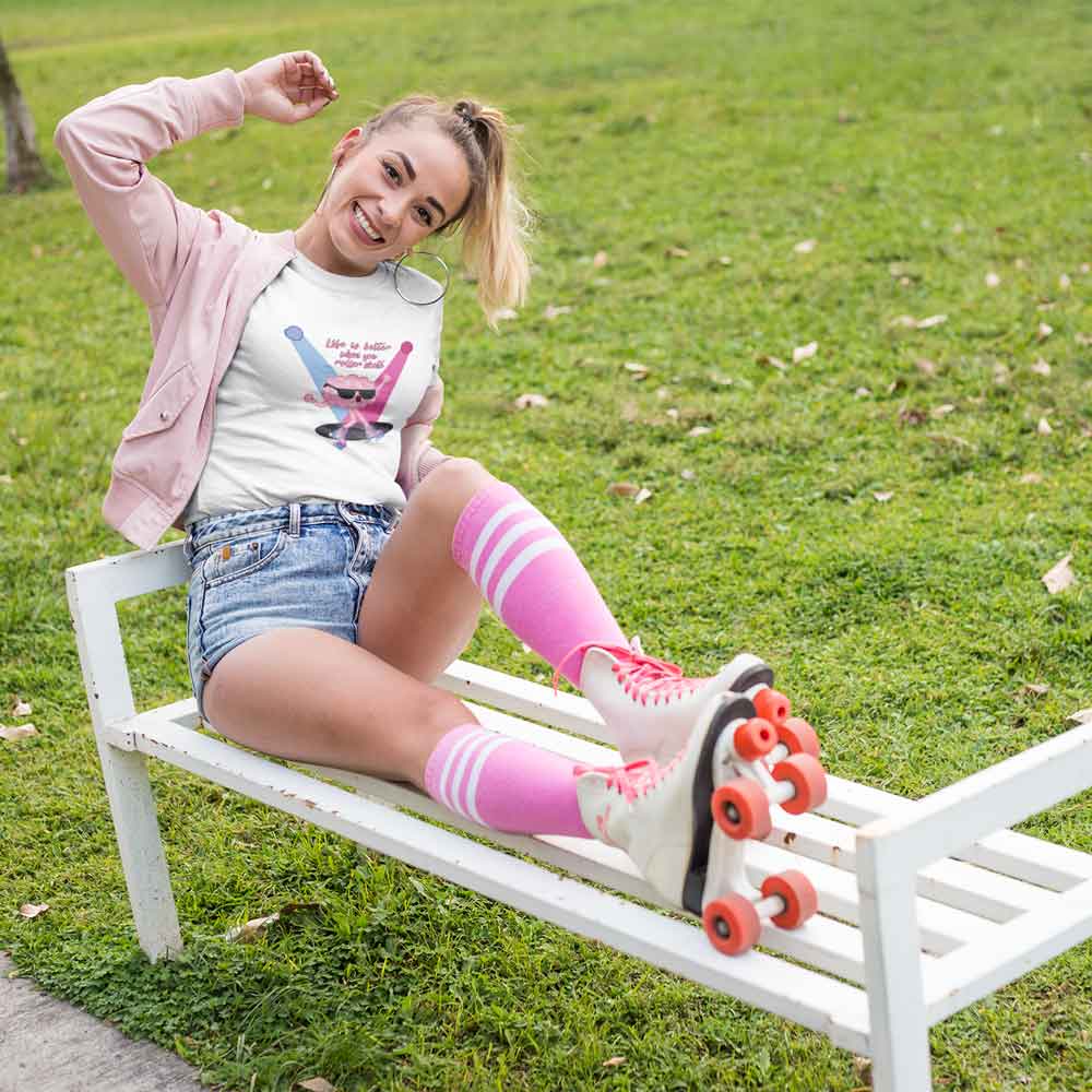 T-shirt Life is Better when you Rollerskate White