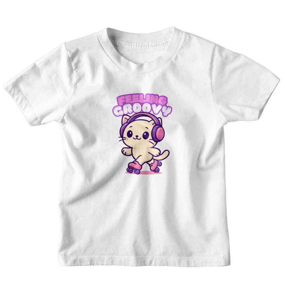 T-shirt kids Feeling Groovy White