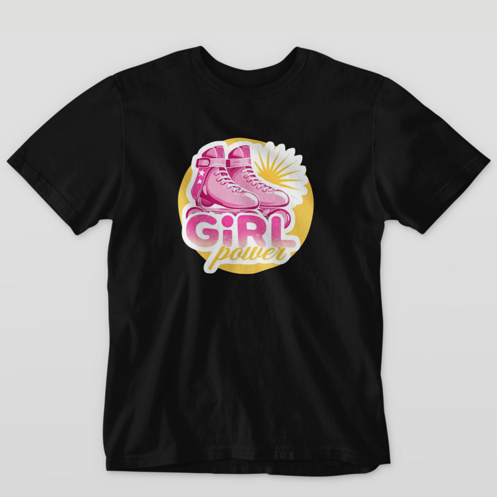 T-shirt kids Girl Power Black