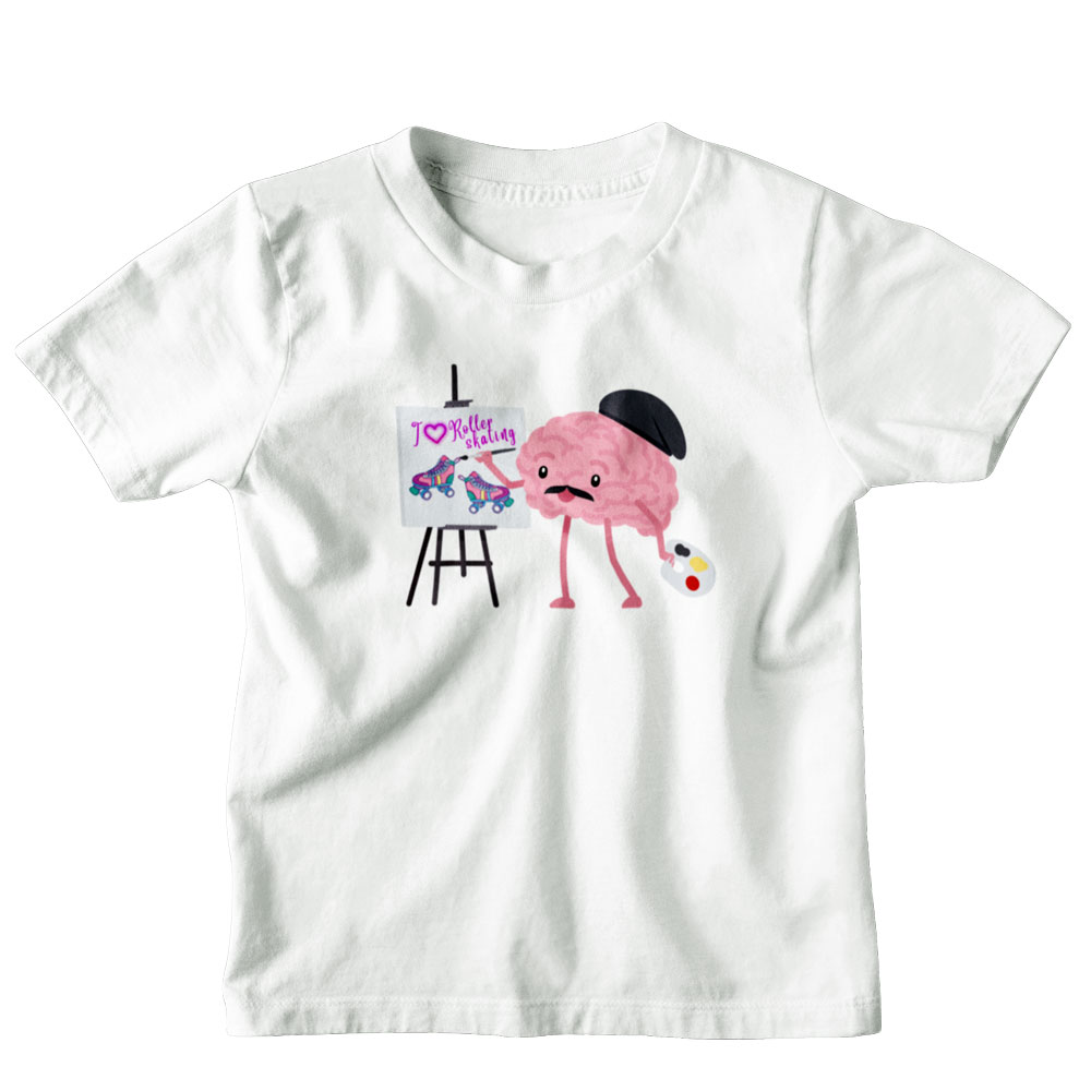 T-shirt kids I Love Rollerskating White