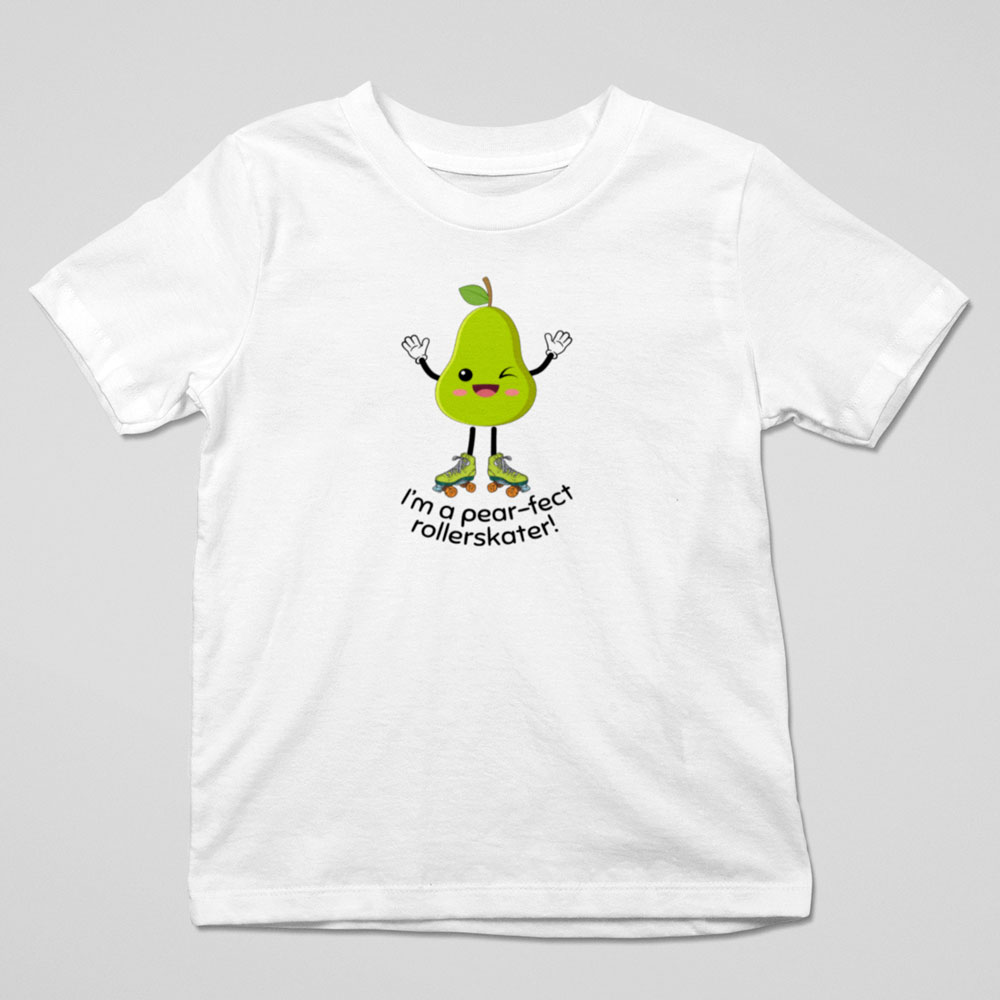T-shirt kids Pear-fect Rollerskater White