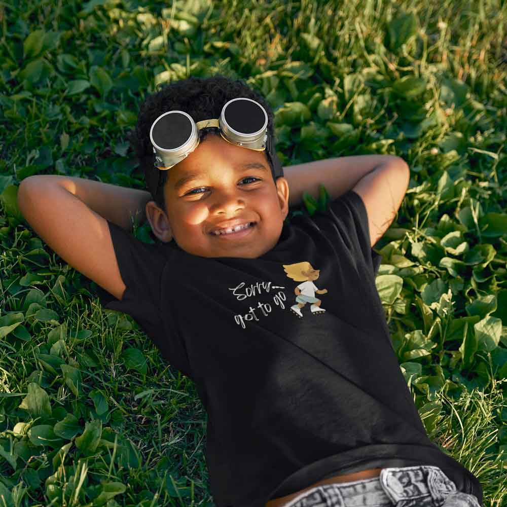 T-shirt kids Sorry Got To Go Black