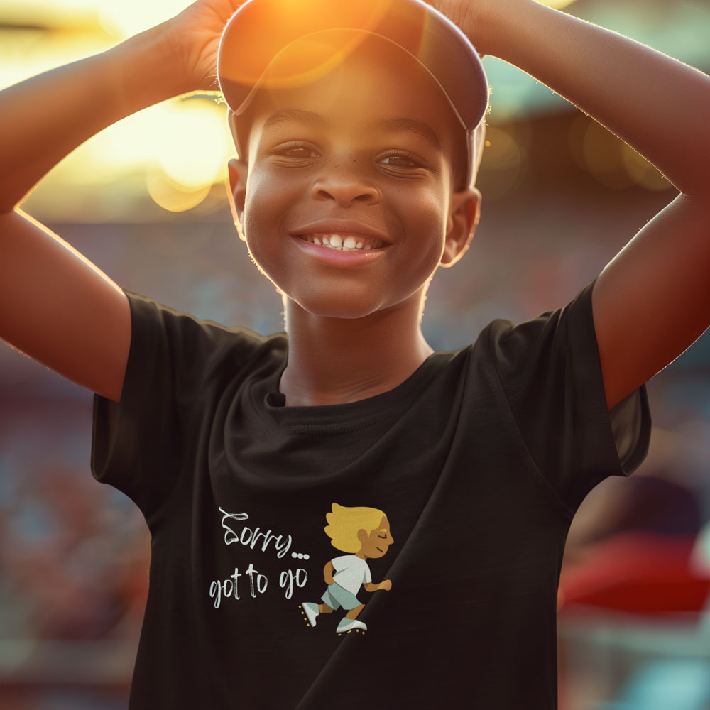 T-shirt kids Sorry Got To Go Black