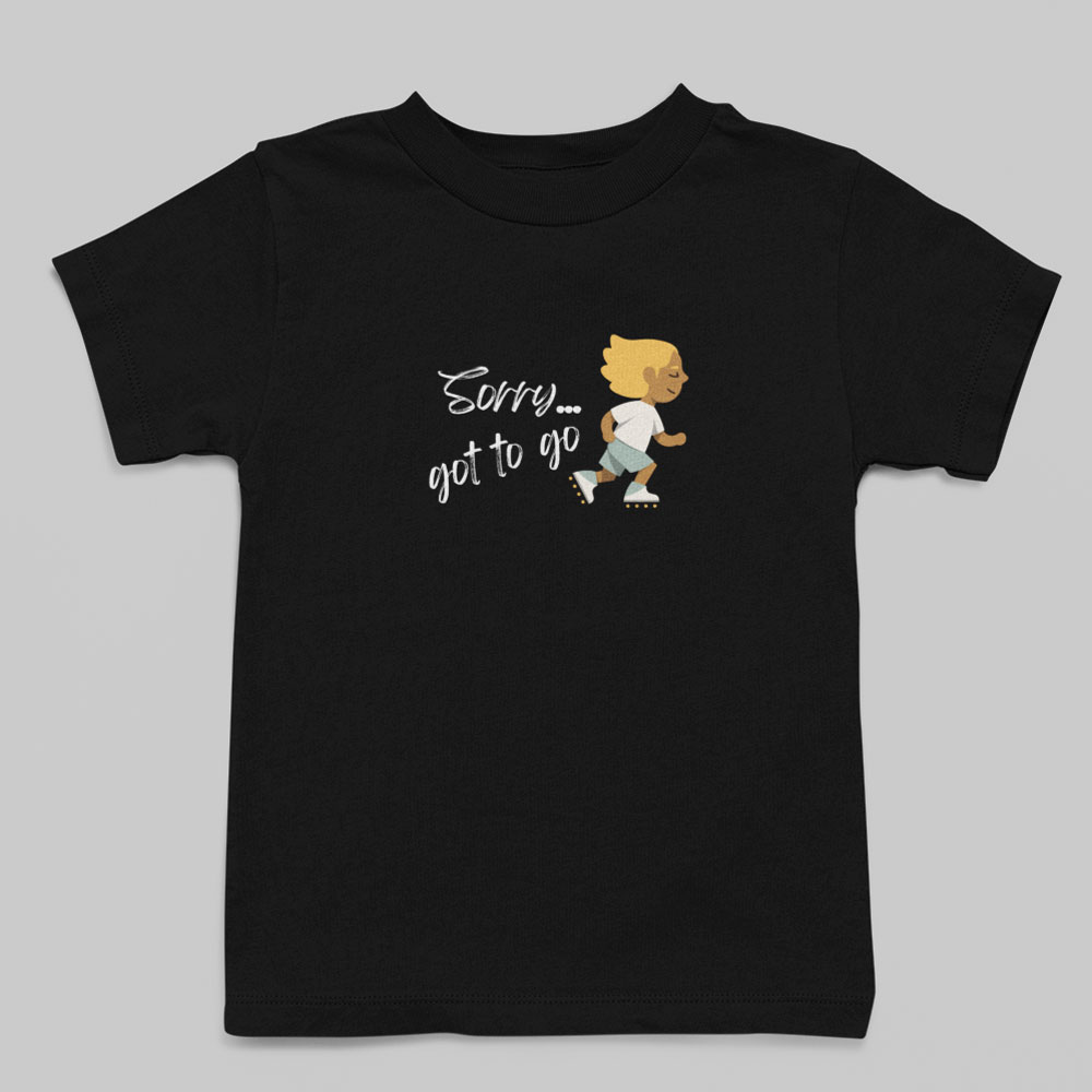 T-shirt kids Sorry Got To Go Black