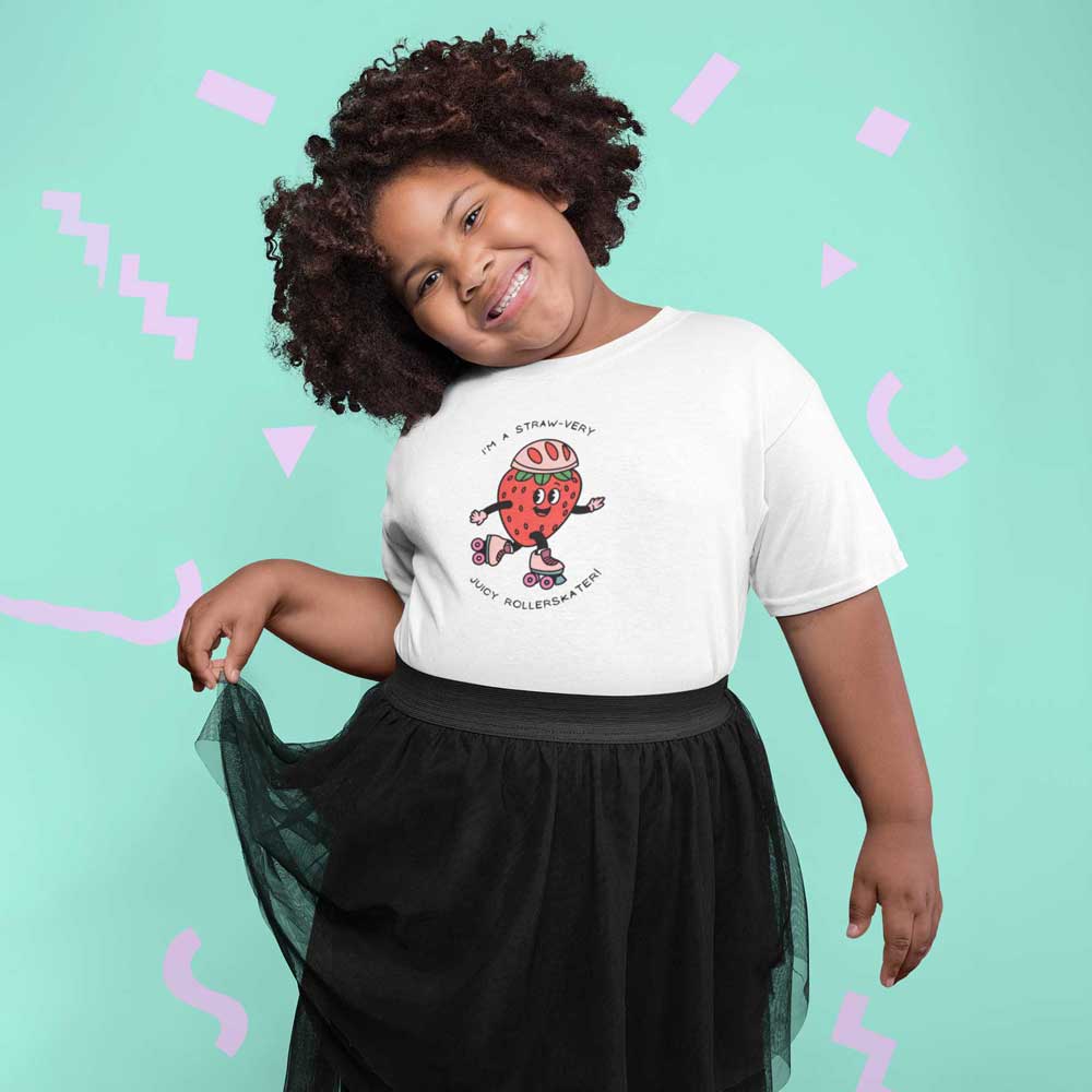 T-shirt kids Straw-very Juicy Rollerskater White
