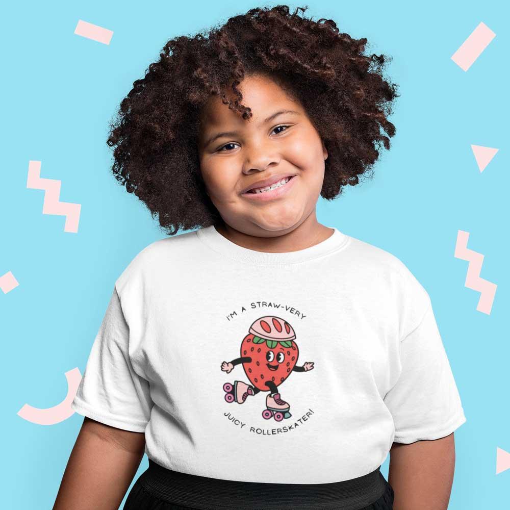 T-shirt kids Straw-very Juicy Rollerskater White