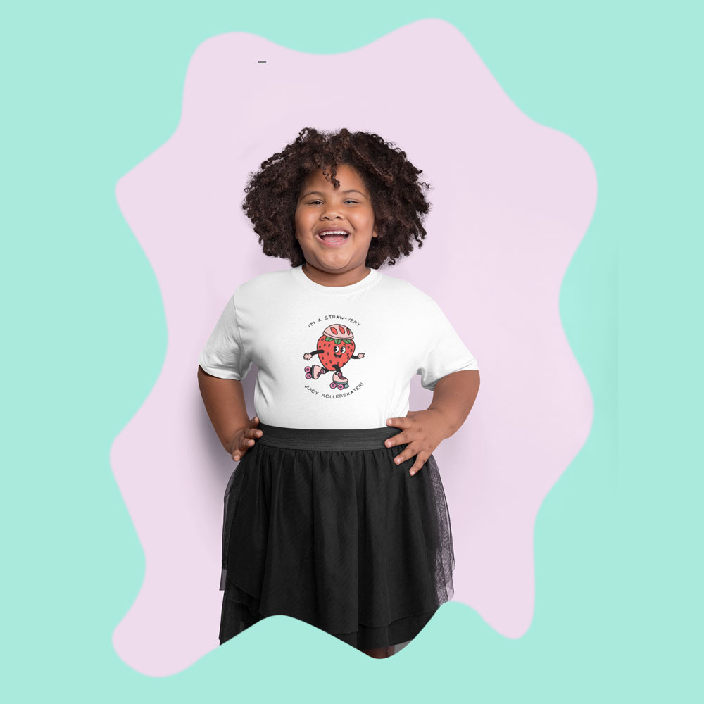 T-shirt kids Straw-very Juicy Rollerskater White