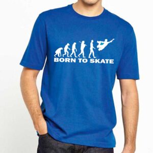 Tshirt Born To Skate Royal Blue-White