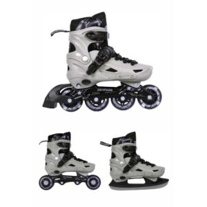 3K Αυξομειούμενα Πατίνια/Roller Skates/Παγοπέδιλα 3 σε 1 – Γκρι
