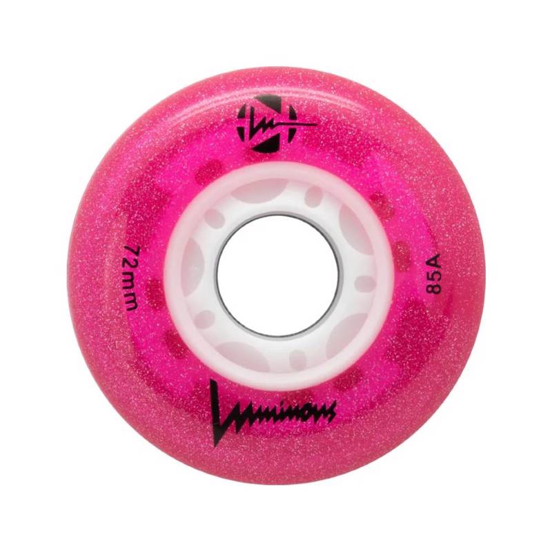 LUMINOUS Ροδάκια Led 72χιλ./85A - Γκλίτερ Ροζ