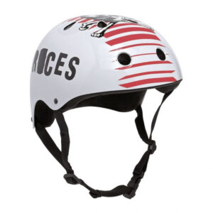 ROCES CE Skull 800 Aggressive Κράνος – Ματ Λευκό/Κόκκινο