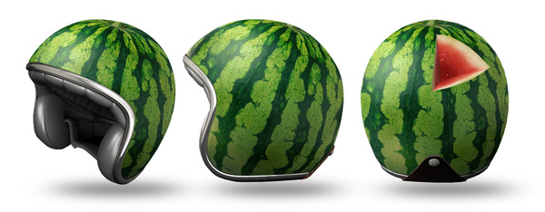 watermelon real helmet