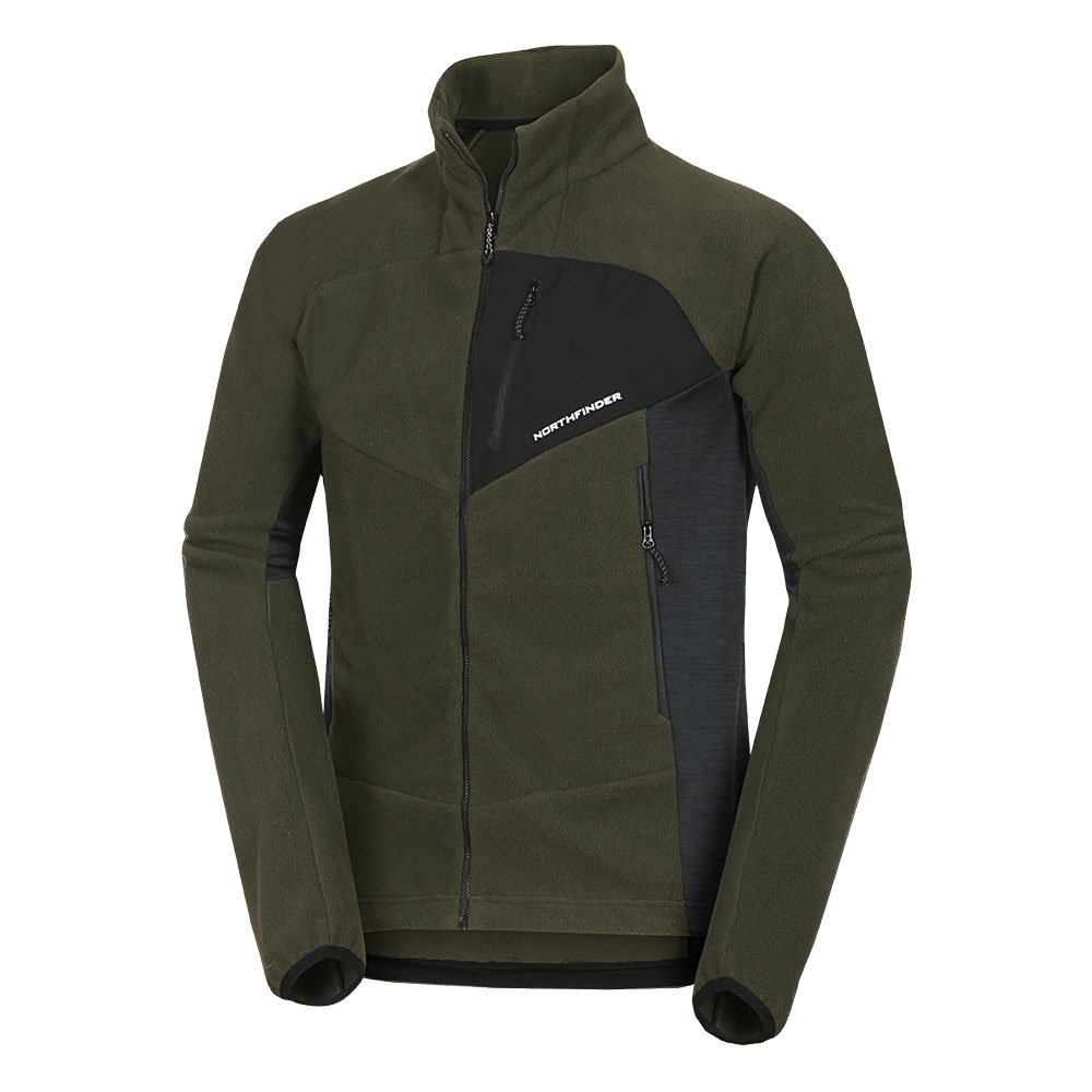 Ανδρικό Fleece Northfinder multisport active sweater Jedrzej BlackDarkGreen