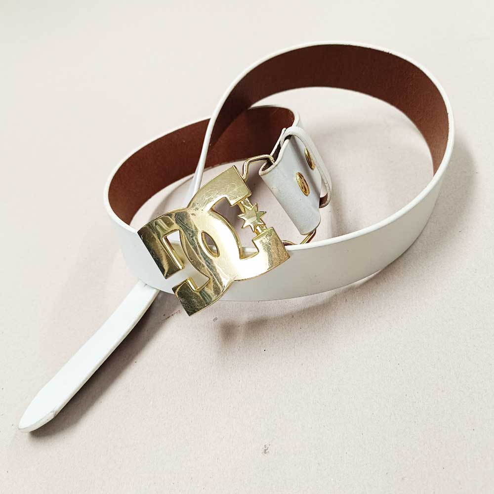 Ζώνη δερμάτινη DC Costa Vintage Leather Belt OffWhite-Gold