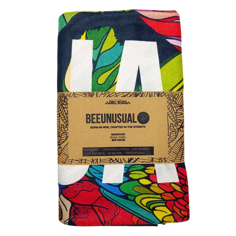 Πετσέτα θαλάσσης Bee Unusual Parrot Jungle Beach Towel 90x150cm Blue/Red