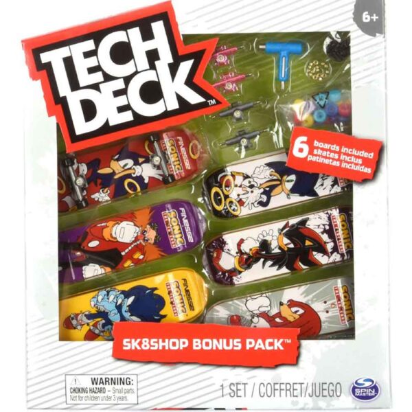Σετ 6 Μινιατούρες Τροχοσανίδες Tech Deck Sk8Shop Bonus Pack Finesse Sonic